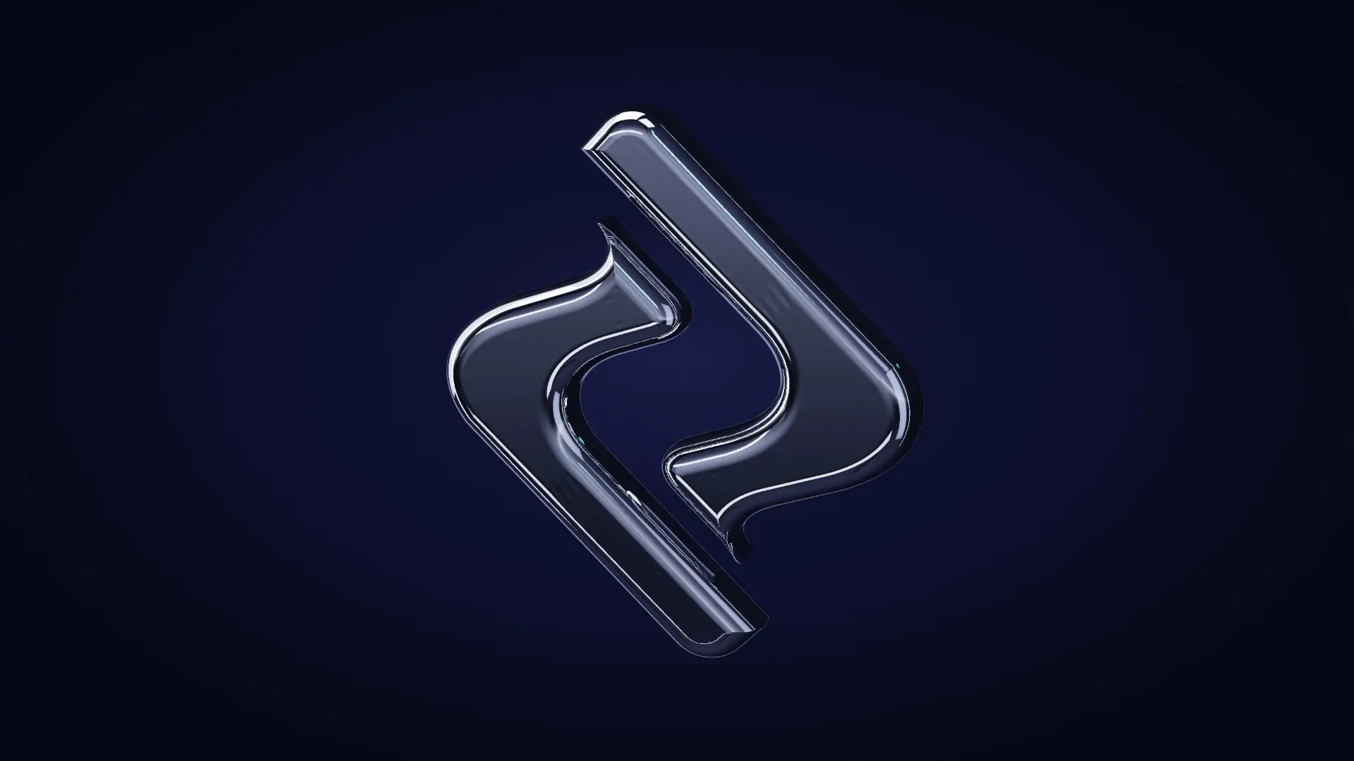 The Smartechor mark in polished chrome — from the other side