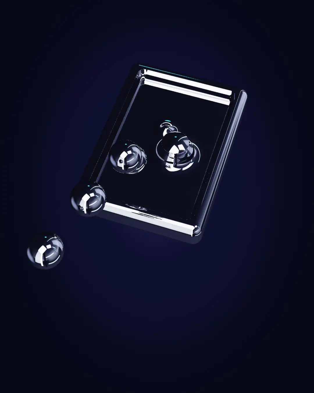 Chrome beads arriving in a tray of liquid metal — seen from above