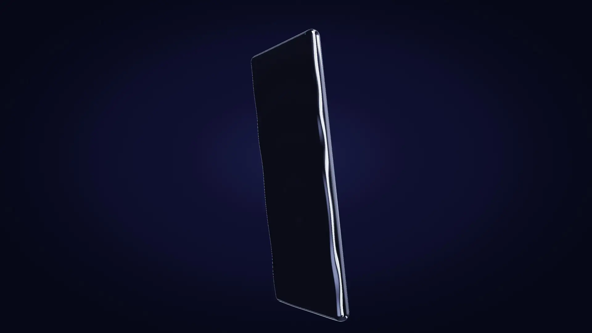 A chrome slab with a liquid surface — from a low angle