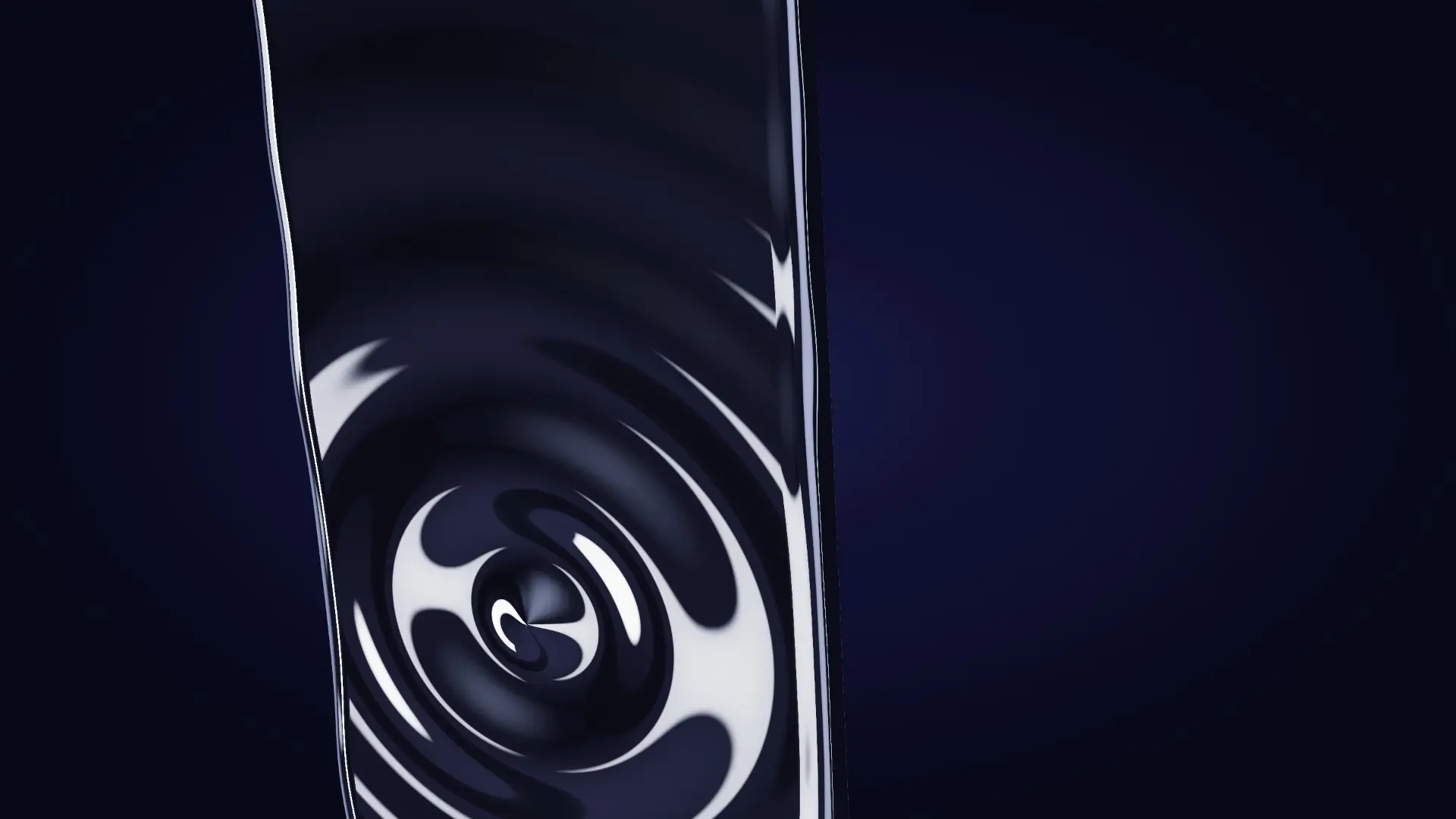 A chrome slab with a liquid surface — a close-up