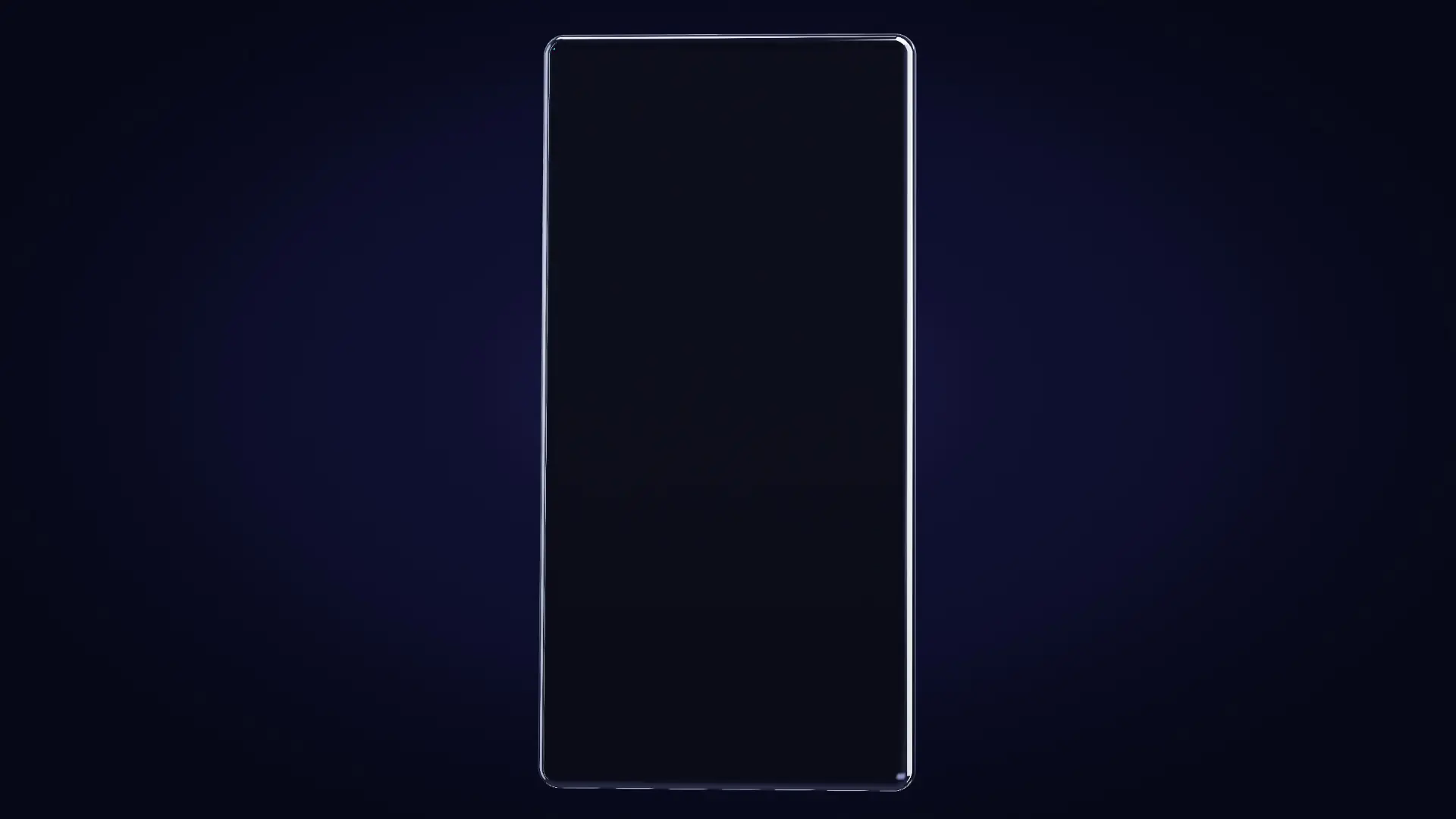 A chrome slab with a liquid surface — from behind, edge-lit