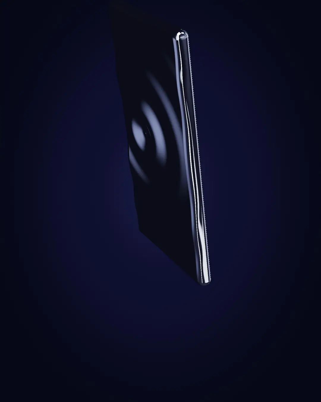 A chrome slab with a liquid surface — seen from above