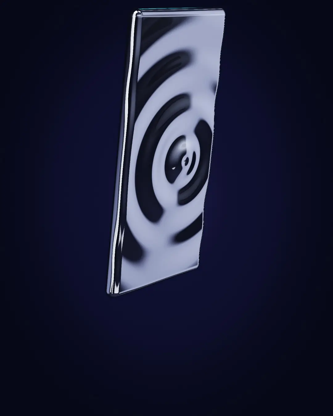A chrome slab with a liquid surface — a wide view