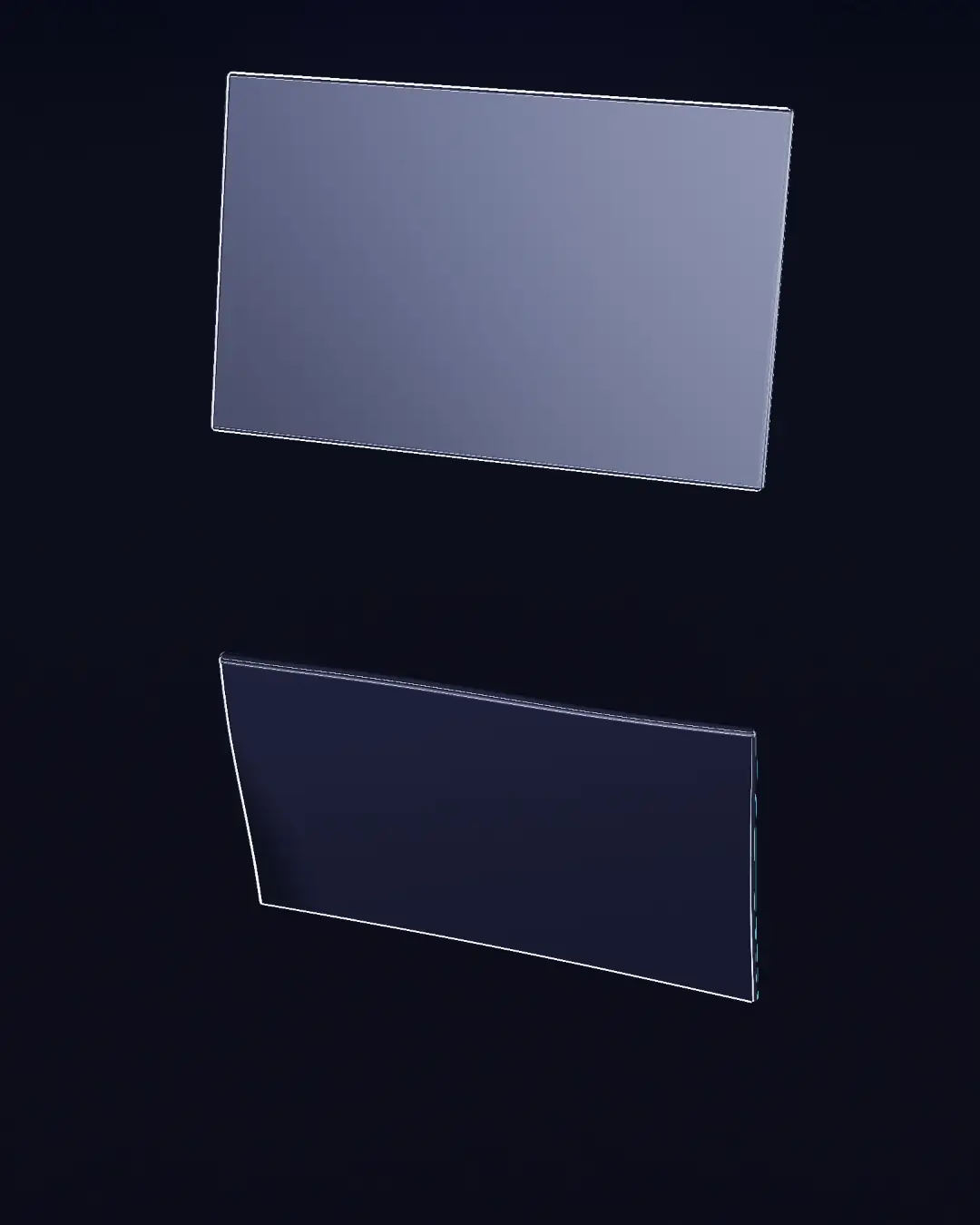 A chrome sheet over a mercury mirror — seen from above