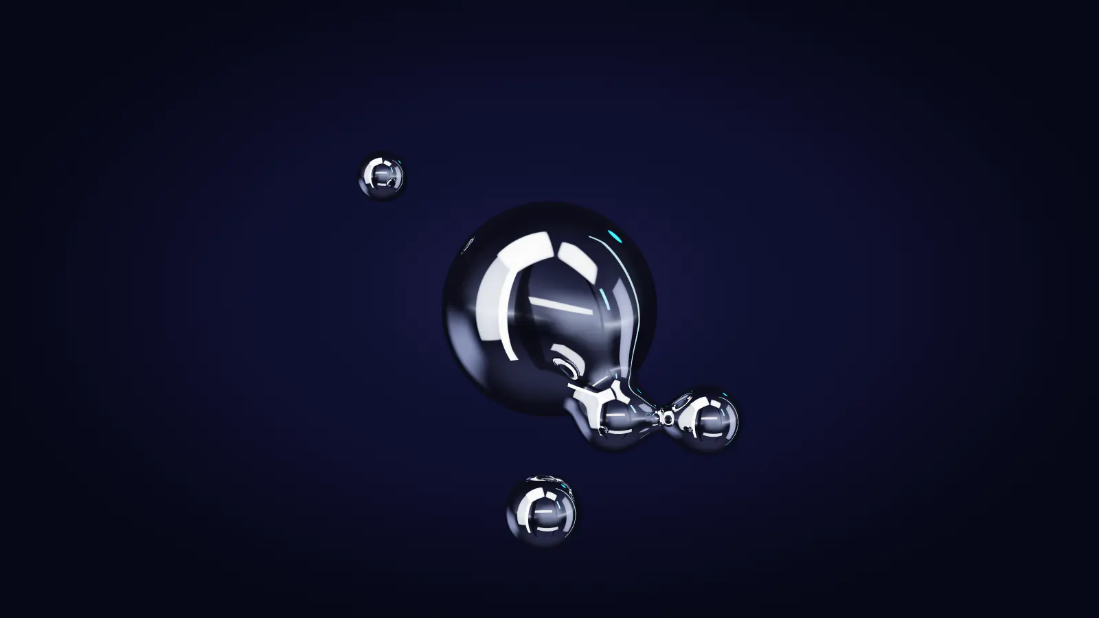 Liquid-chrome droplets merging into one core