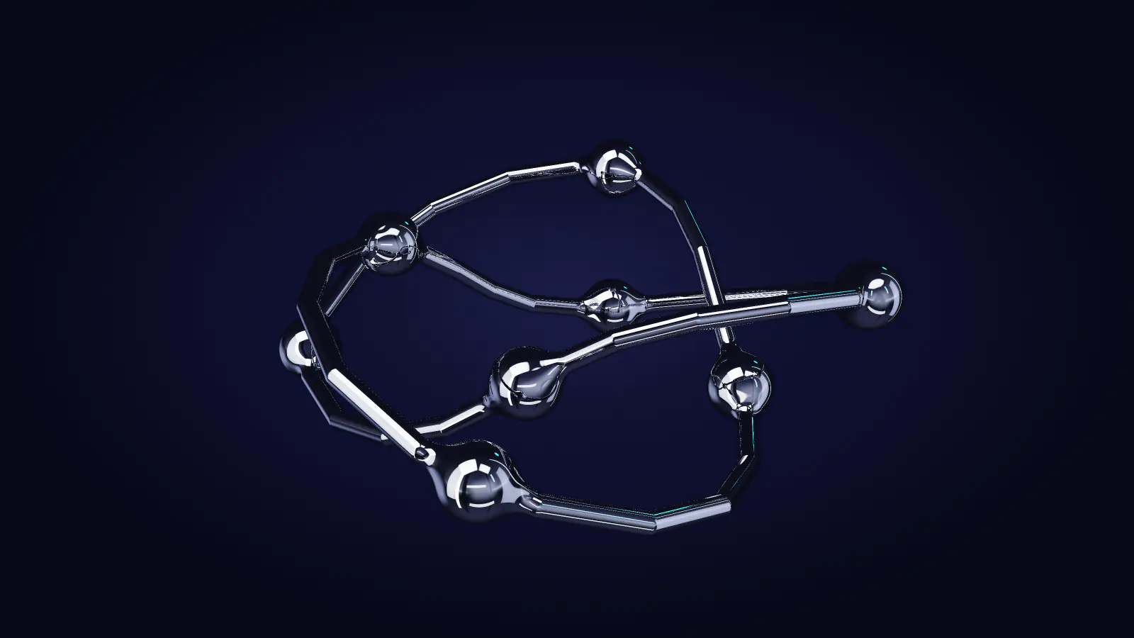 Chrome beads travelling a closed rail